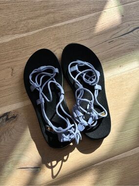 Teva Black Sandals with Light Purple Straps